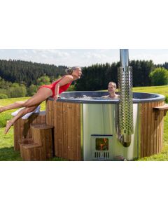 Holzklusiv Hot Tub Saphir 200  Thermoholz Basic Wanne Anthrazit