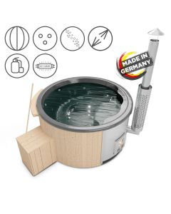 Holzklusiv Hot Tub Saphir 180 Fichte Spa Deluxe CleanUV Wanne Anthrazit