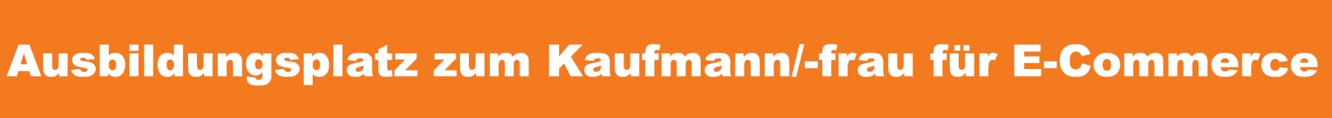 Ausbildung zum Kaufmann/-frau für E-Commerce